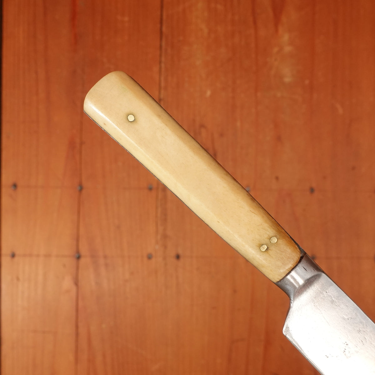 Frost, Askham & Mosforth Table Knife Set Double Shear Steel Bone & Brass Sheffield 1850-1855