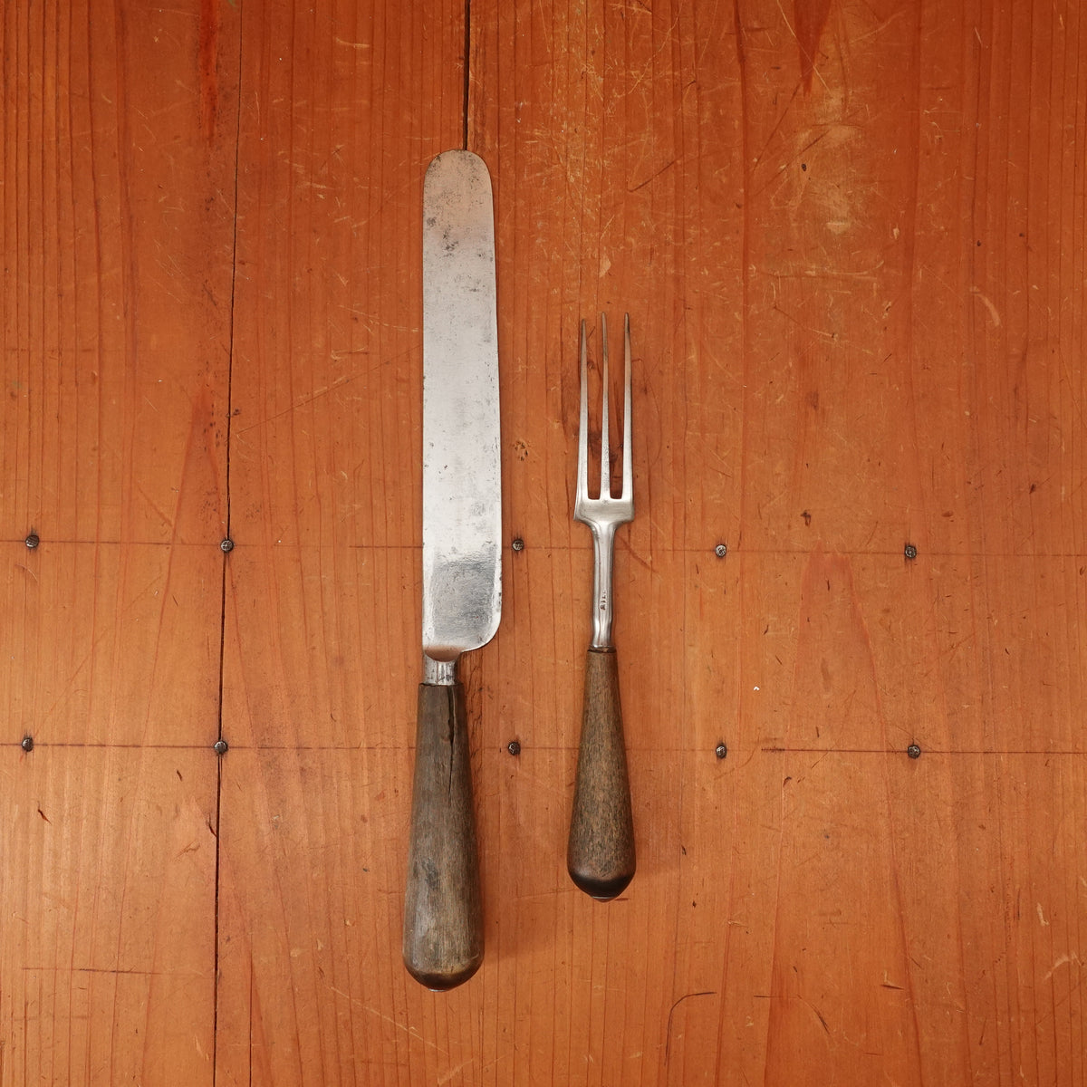 William Bocking "True" Ebor Works Table Knife Set Double Shear Steel Turned Horn Sheffield 1885-approx 1910
