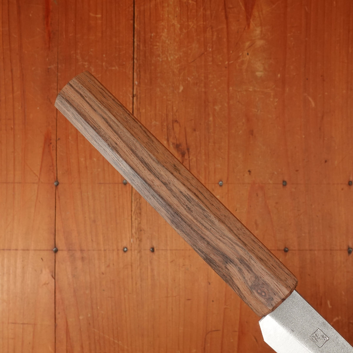 Bernal Cutlery x Konosuke GS+ 140mm Ko-Sabaki SLD Kurouchi Khii Laurel Handle with Leather Sheath
