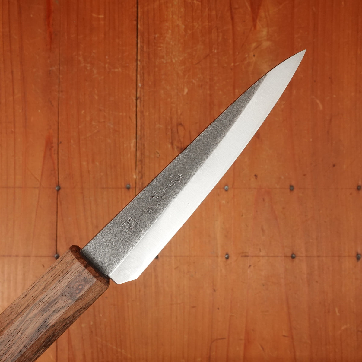 Bernal Cutlery x Konosuke GS+ 140mm Ko-Sabaki SLD Kurouchi Khii Laurel Handle with Leather Sheath