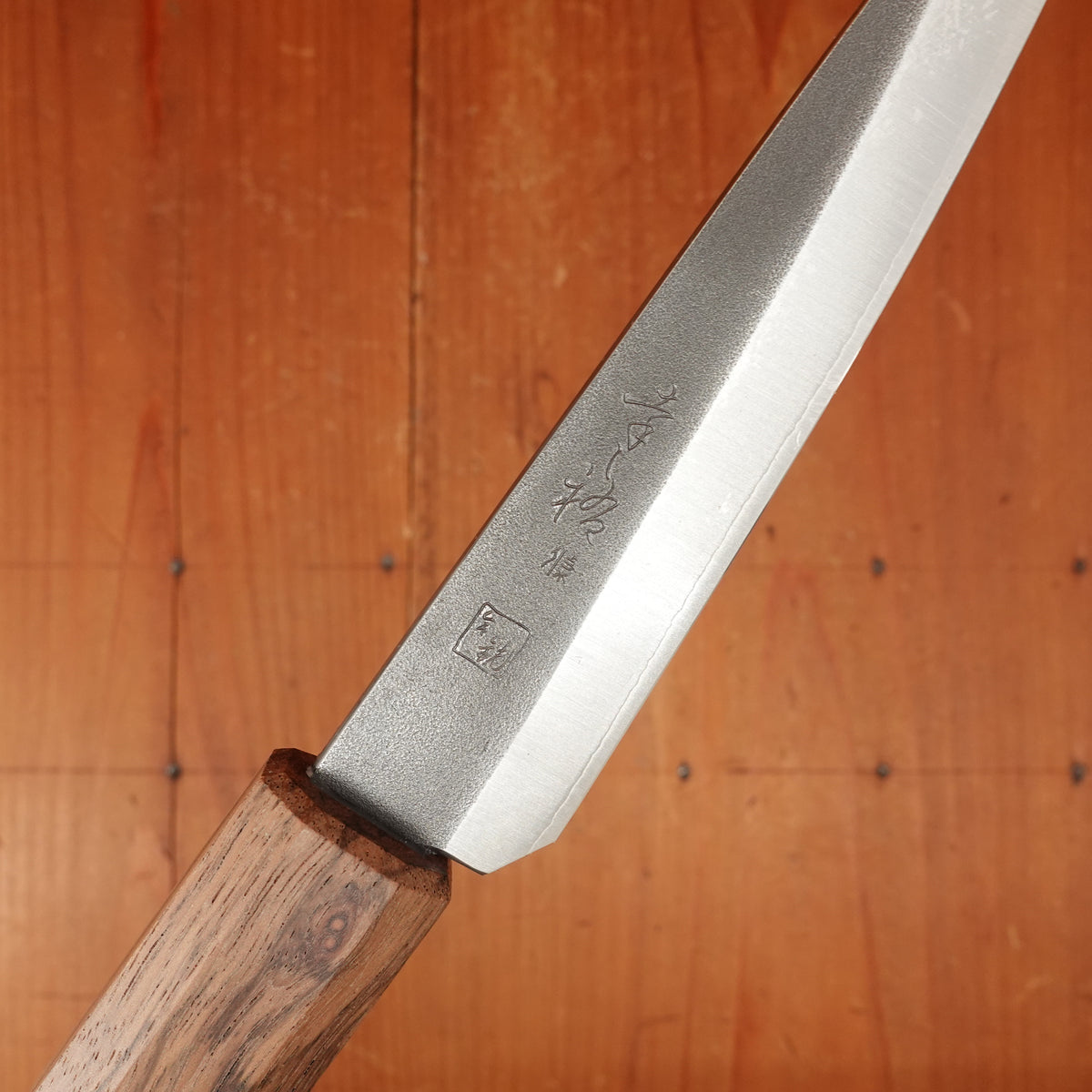 Bernal Cutlery x Konosuke GS+ 140mm Ko-Sabaki SLD Kurouchi Khii Laurel Handle with Leather Sheath