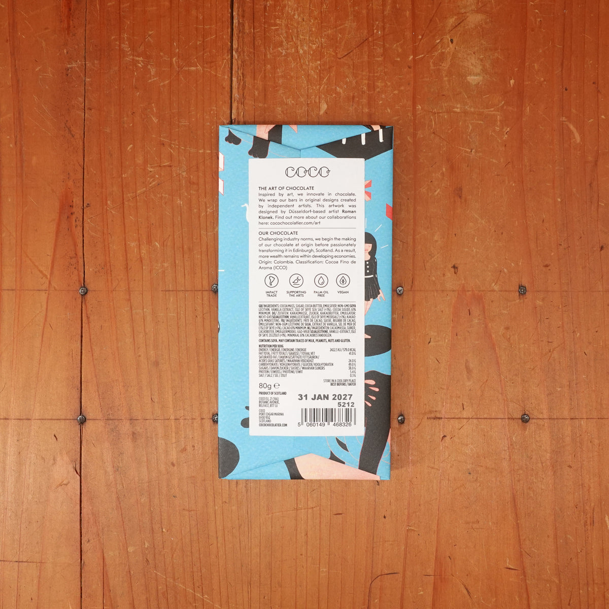 Isle of Skye Sea Salt Dark Chocolate Bar 80g