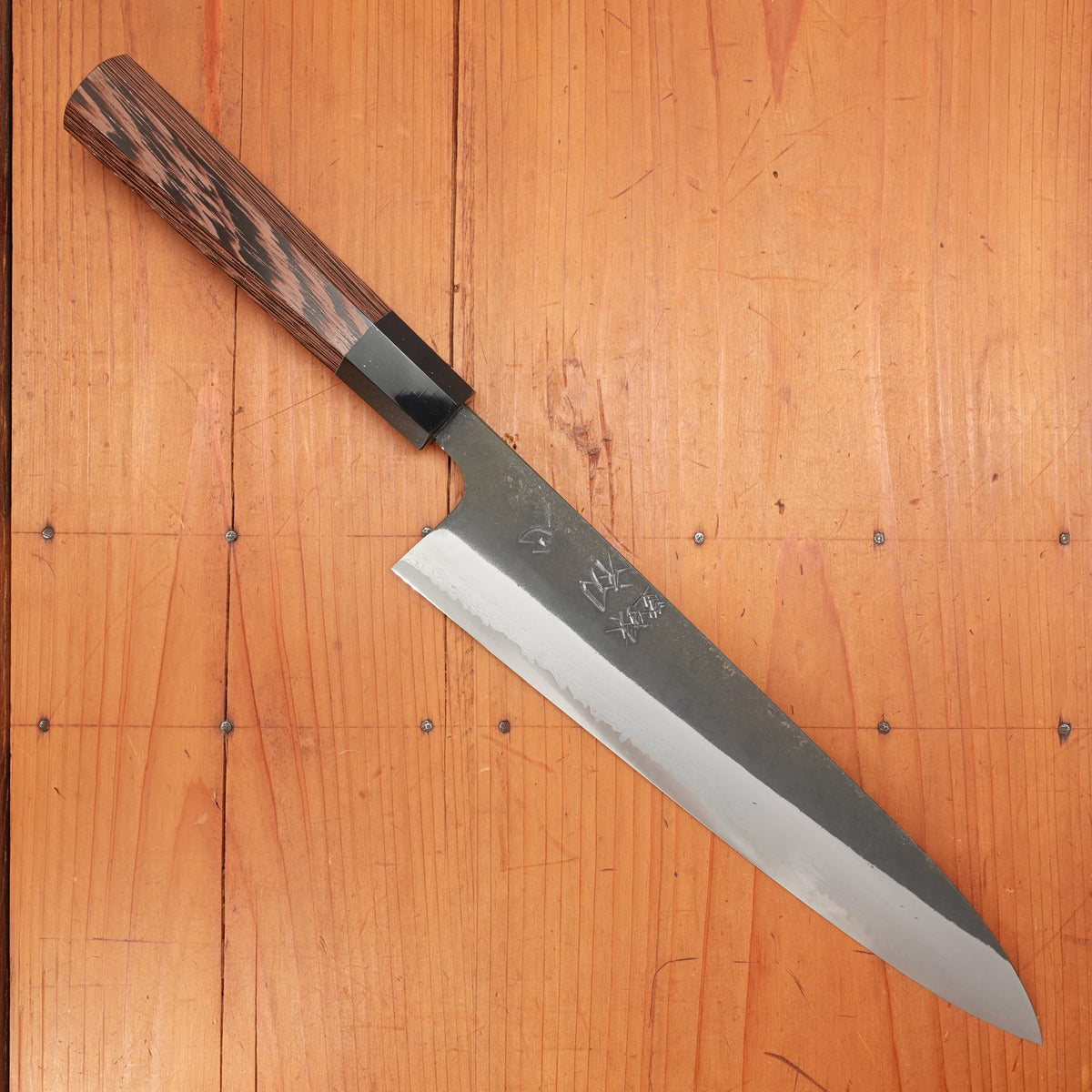 Hatsukokoro Shinkiro 240mm Gyuto Aogami Super Nihei Damascus Kurouchi Wenge