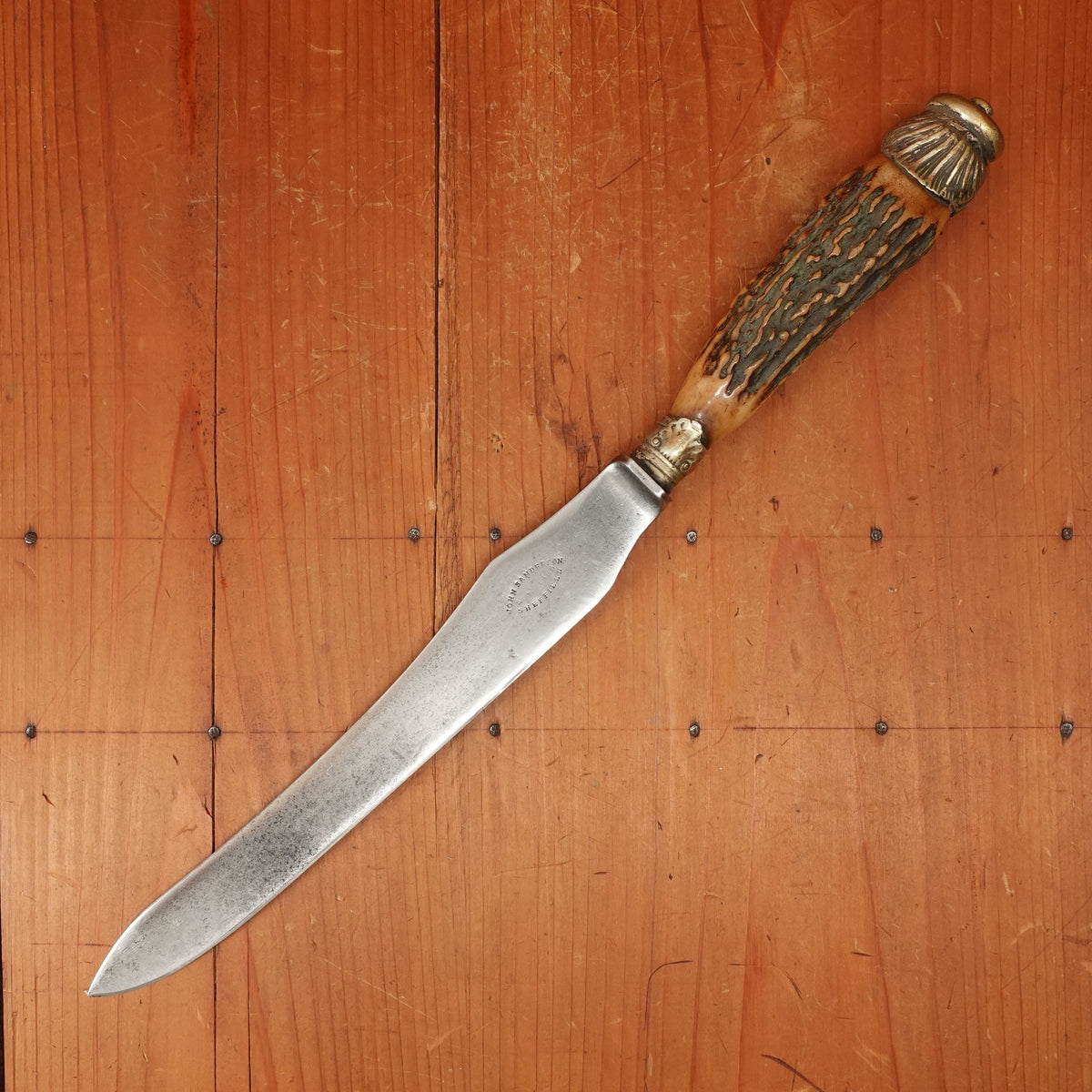 John Sanderson Carving Knife Shear Steel Nickel Hardware & Stag 1879-1920s