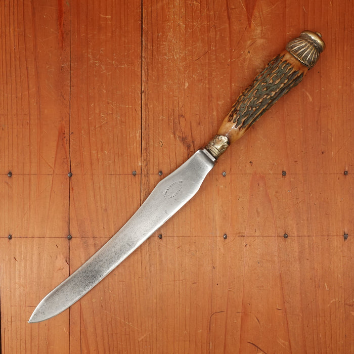 John Sanderson Carving Knife Shear Steel Nickel Hardware & Stag 1879-1920s
