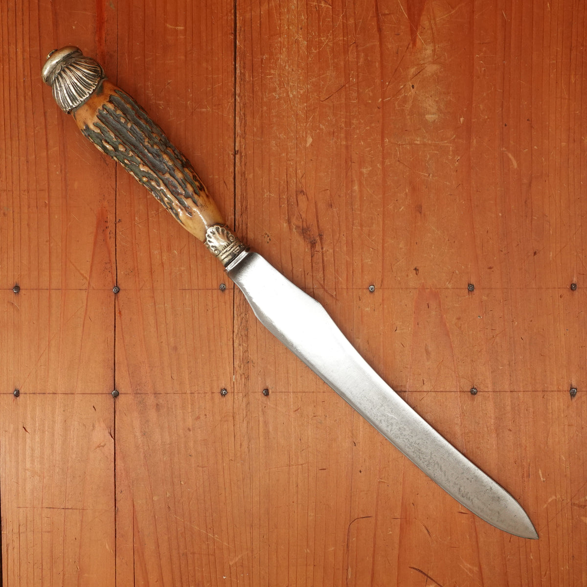 John Sanderson Carving Knife Shear Steel Nickel Hardware & Stag 1879-1920s