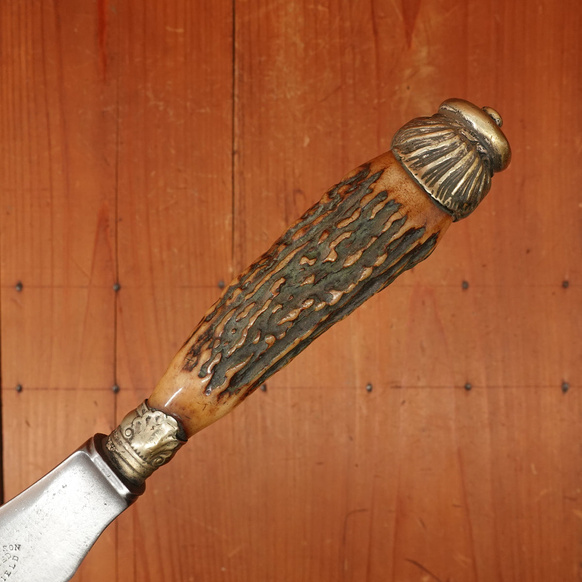 John Sanderson Carving Knife Shear Steel Nickel Hardware & Stag 1879-1920s