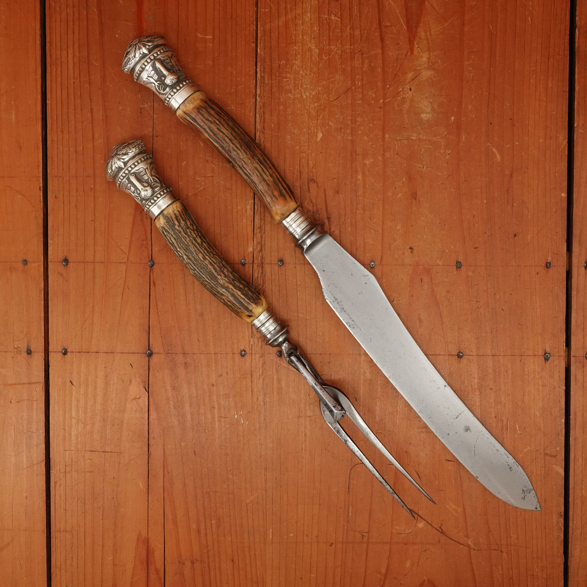 Joseph Rodgers & Sons Carving Set Carbon Steel Sheffield (Argentine Export?) 1880s-1900