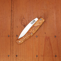 Pallares Busa 10cm Drop Point Stainless Steel Friction Lock Olive Wood Handle