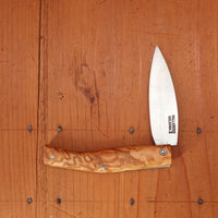 Pallares Busa 10cm Drop Point Stainless Steel Friction Lock Olive Wood Handle