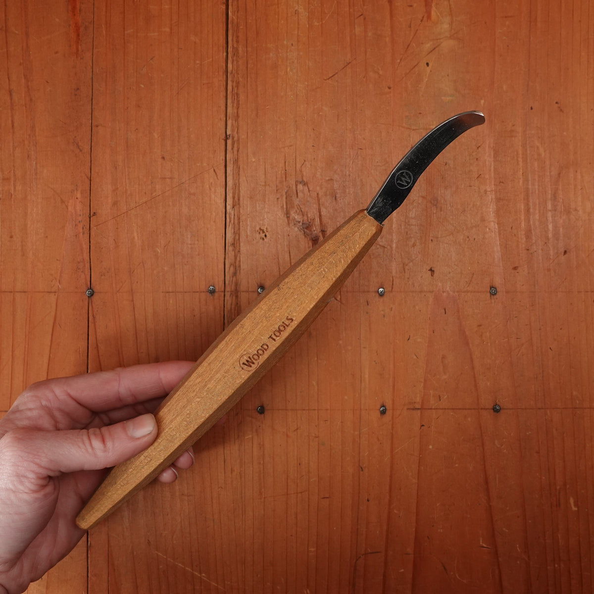 Wood Tools Left Handed Open Curve Spoon Knife with Handle