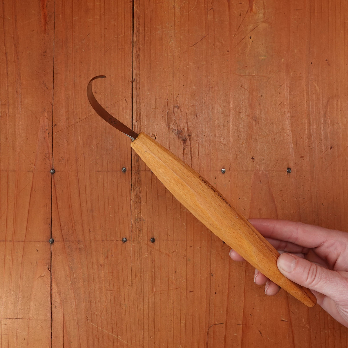 Wood Tools Right Handed Compound Curve Spoon Knife with Handle