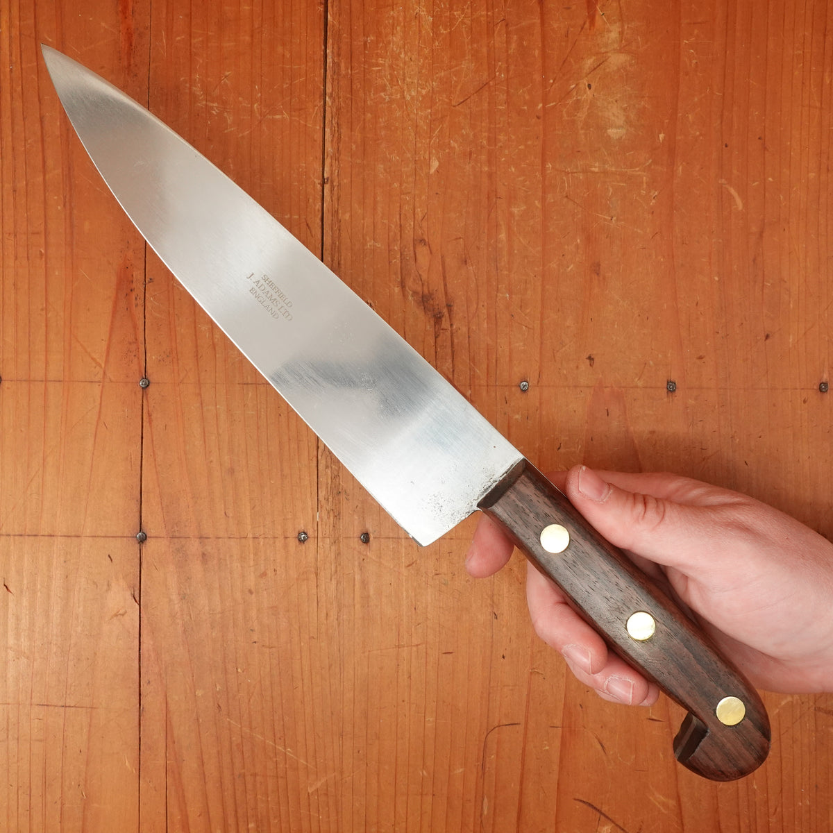 J Adams 8" Chef Knife Carbon Steel Palisander / Brass