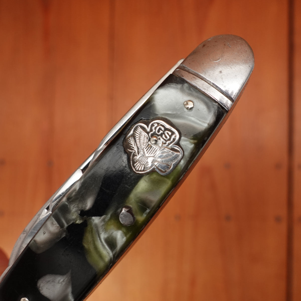 Vintage Utica Featherweight 3 3/8" Girl Scouts Knife M311 Spiral Punch VGC 1942-45