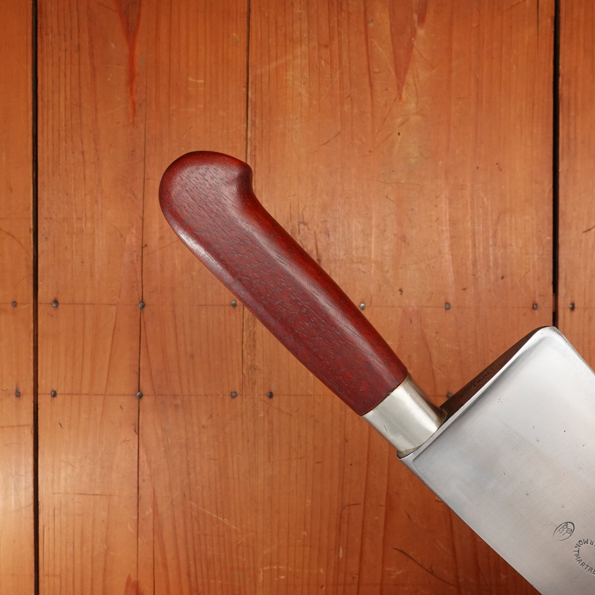 Tichet 12.25" Chef Knife Carbon Steel Paris 1890s-1920s Bubinga Rehandle