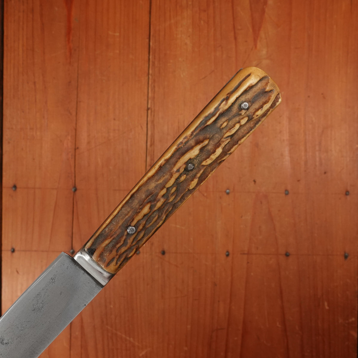 J Russell Green River Works 8" Carving Knife Hand Forged Carbon Steel & Stag ~1850s-1880