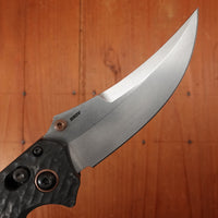 Benchmade 865-02 Mini Bedlam Scimitar CPM-S90V AXIS Lock Marbled Carbon Fiber Handle