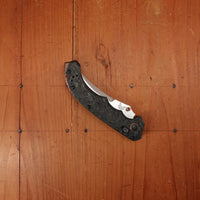 Benchmade 865-02 Mini Bedlam Scimitar CPM-S90V AXIS Lock Marbled Carbon Fiber Handle