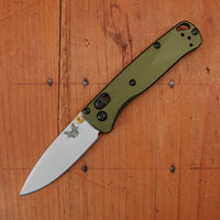 Benchmade 533SL-10 Mini Bugout Drop Point CPM-S90V AXIS Lock Woodland Green Aluminum Handle