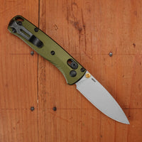 Benchmade 533SL-10 Mini Bugout Drop Point CPM-S90V AXIS Lock Woodland Green Aluminum Handle