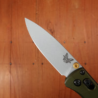 Benchmade 533SL-10 Mini Bugout Drop Point CPM-S90V AXIS Lock Woodland Green Aluminum Handle