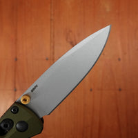 Benchmade 533SL-10 Mini Bugout Drop Point CPM-S90V AXIS Lock Woodland Green Aluminum Handle