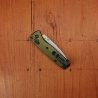 Benchmade 533SL-10 Mini Bugout Drop Point CPM-S90V AXIS Lock Woodland Green Aluminum Handle