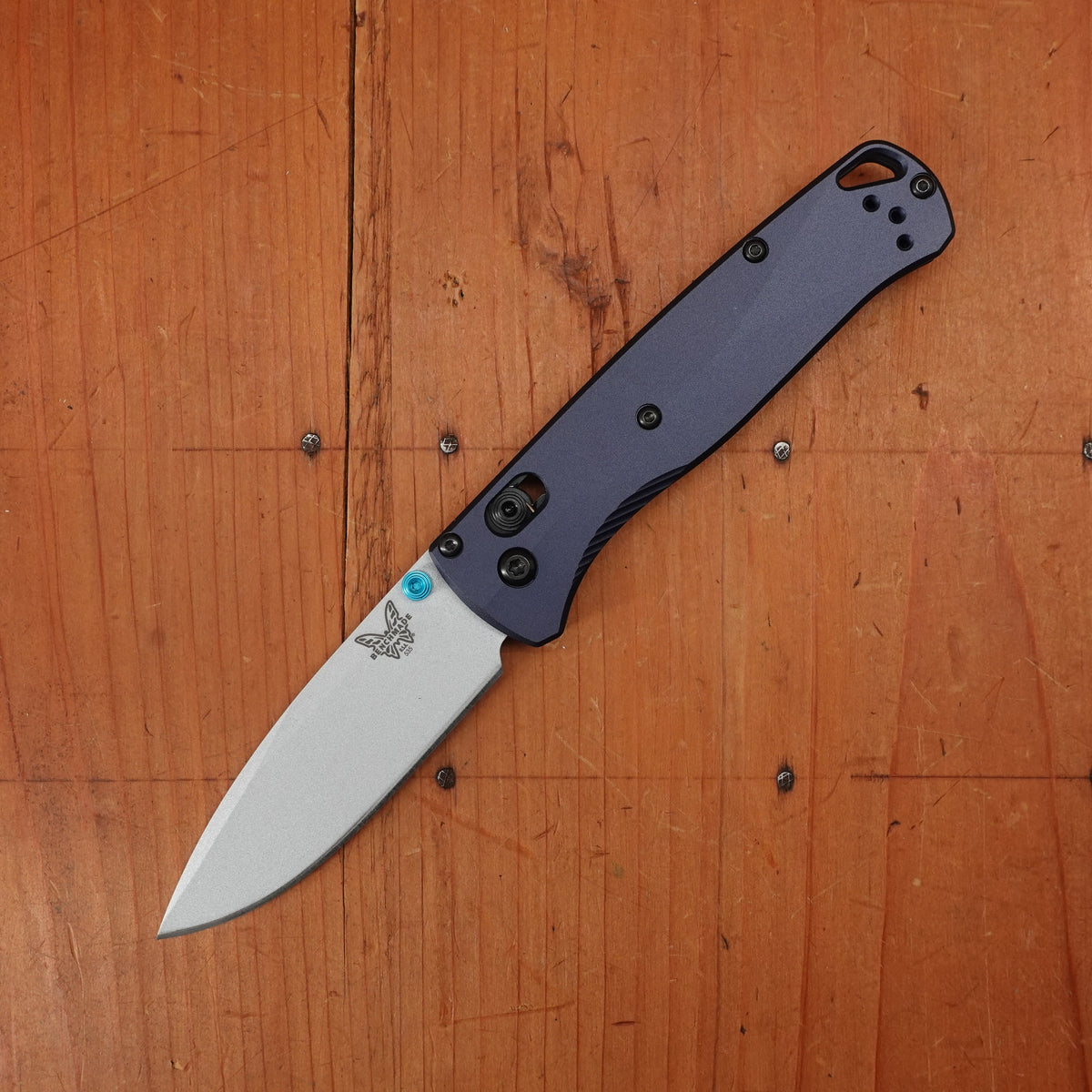 Benchmade 535SL-13 Bugout Drop Point CPM-S90V AXIS Lock Crater Blue Aluminum Handle