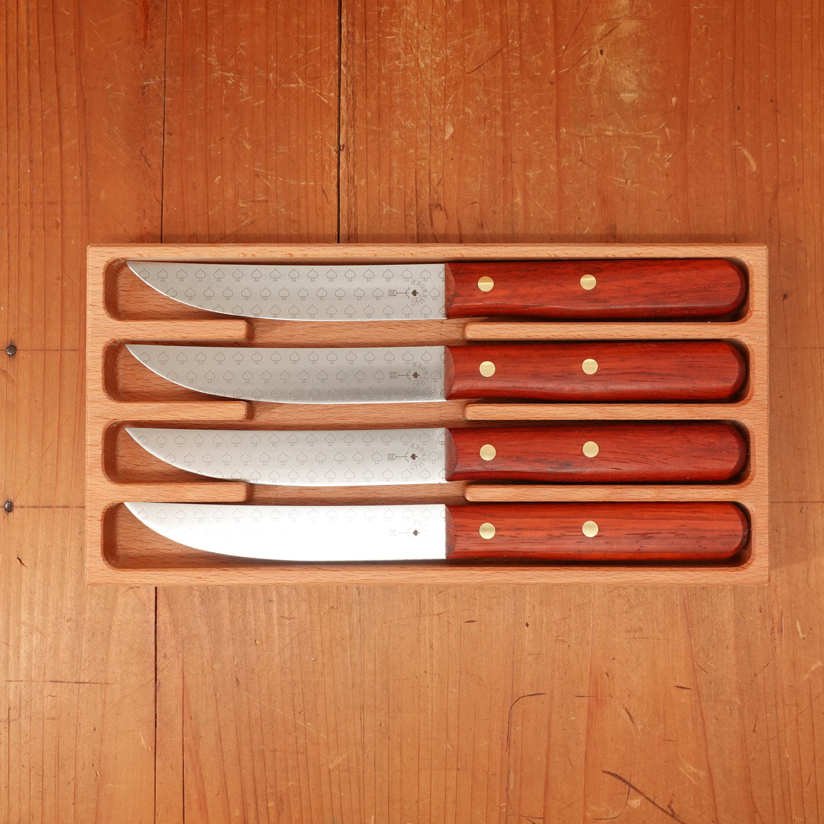 Friedr. Herder Spade Steak Knives Stainless Padouk Set 4