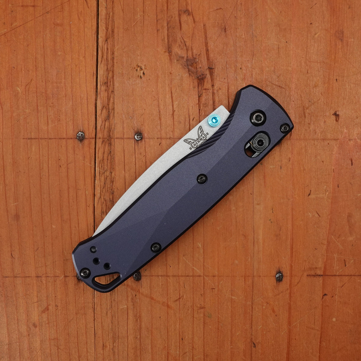 Benchmade 535SL-13 Bugout Drop Point CPM-S90V AXIS Lock Crater Blue Aluminum Handle