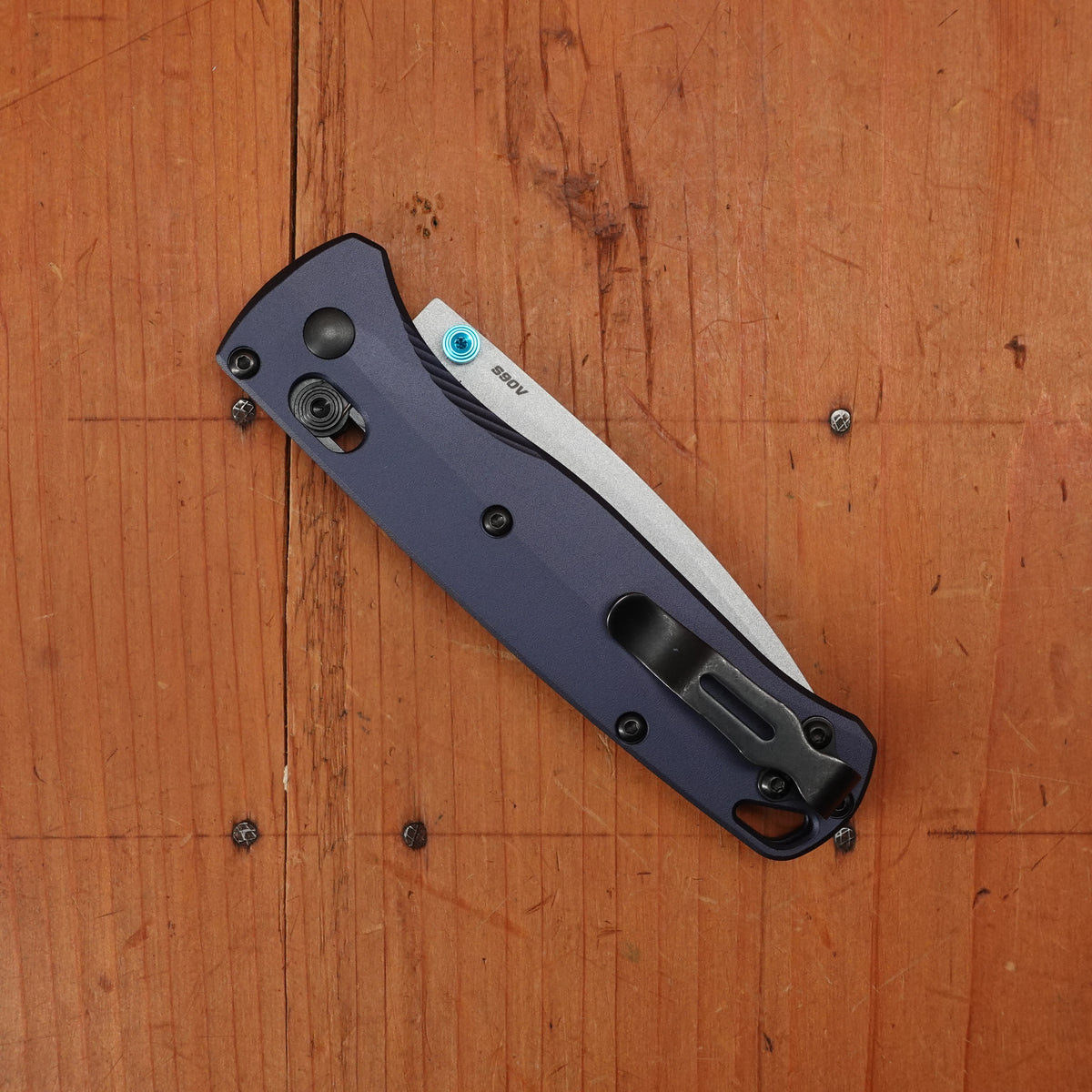 Benchmade 535SL-13 Bugout Drop Point CPM-S90V AXIS Lock Crater Blue Aluminum Handle