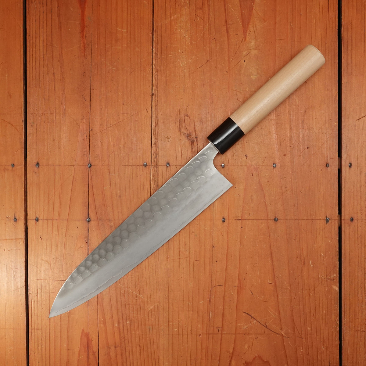 New Old Stock Yoshikane 240mm Gyuto SKD Tsuchime Ho & Horn Handle (D-Shape)