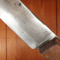 Unmarked 12" Scimitar Carbon Steel & 6 Pinned Hardwood USA 1900-1930?