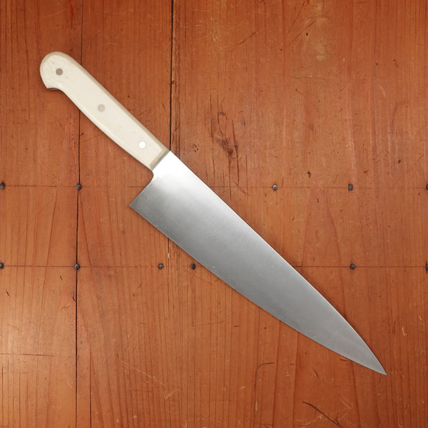Bernal Cutlery Hand Forged 9" Plate Semelle Chef Knife 52100 Nickel Corby Bolts Antique Bone Handle
