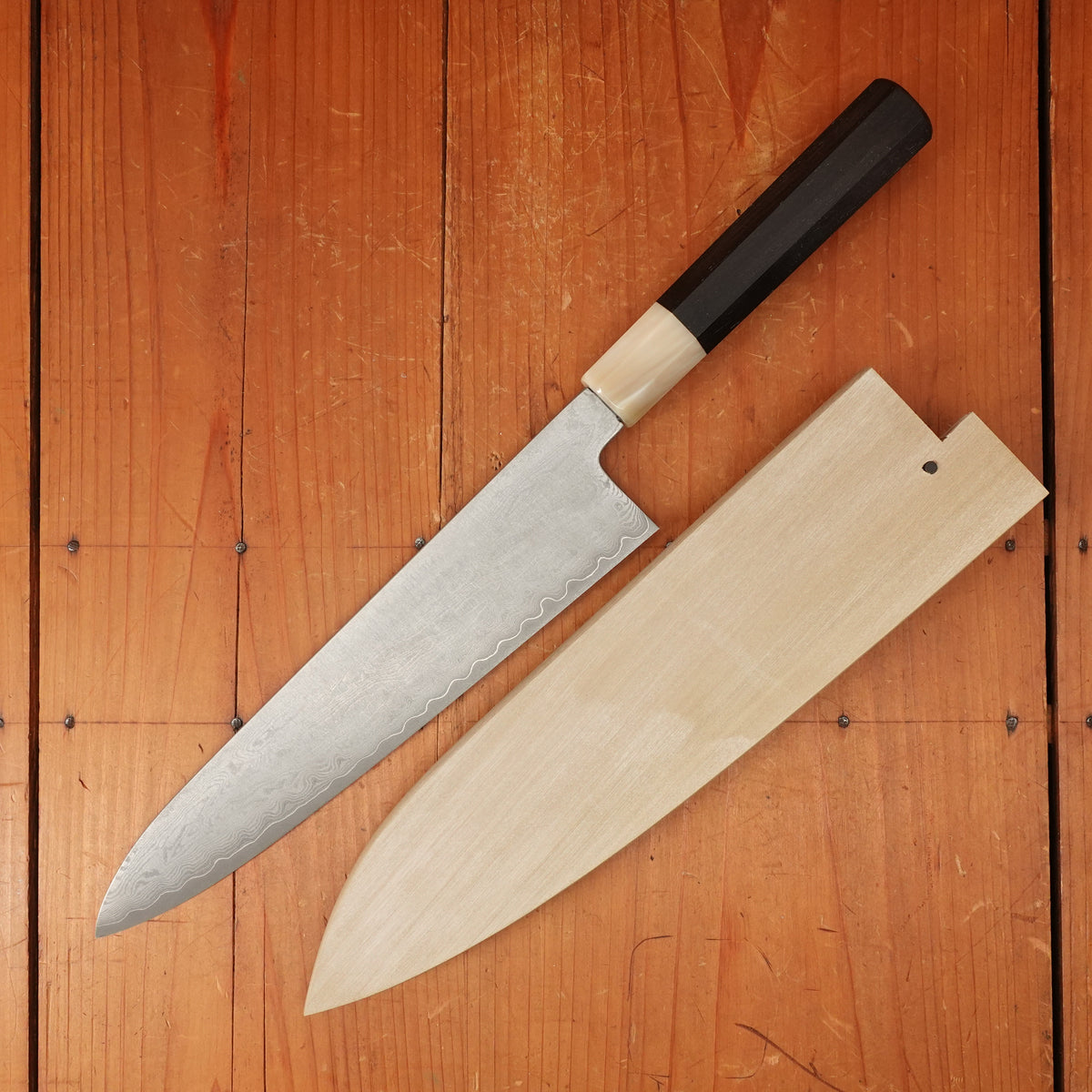 Sakai Kikumori Nakagawa Seiun 240mm Gyuto VG10 Ebony with Saya
