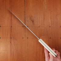 Bernal Cutlery Hand Forged 9" Plate Semelle Chef Knife 52100 Nickel Corby Bolts Antique Bone Handle