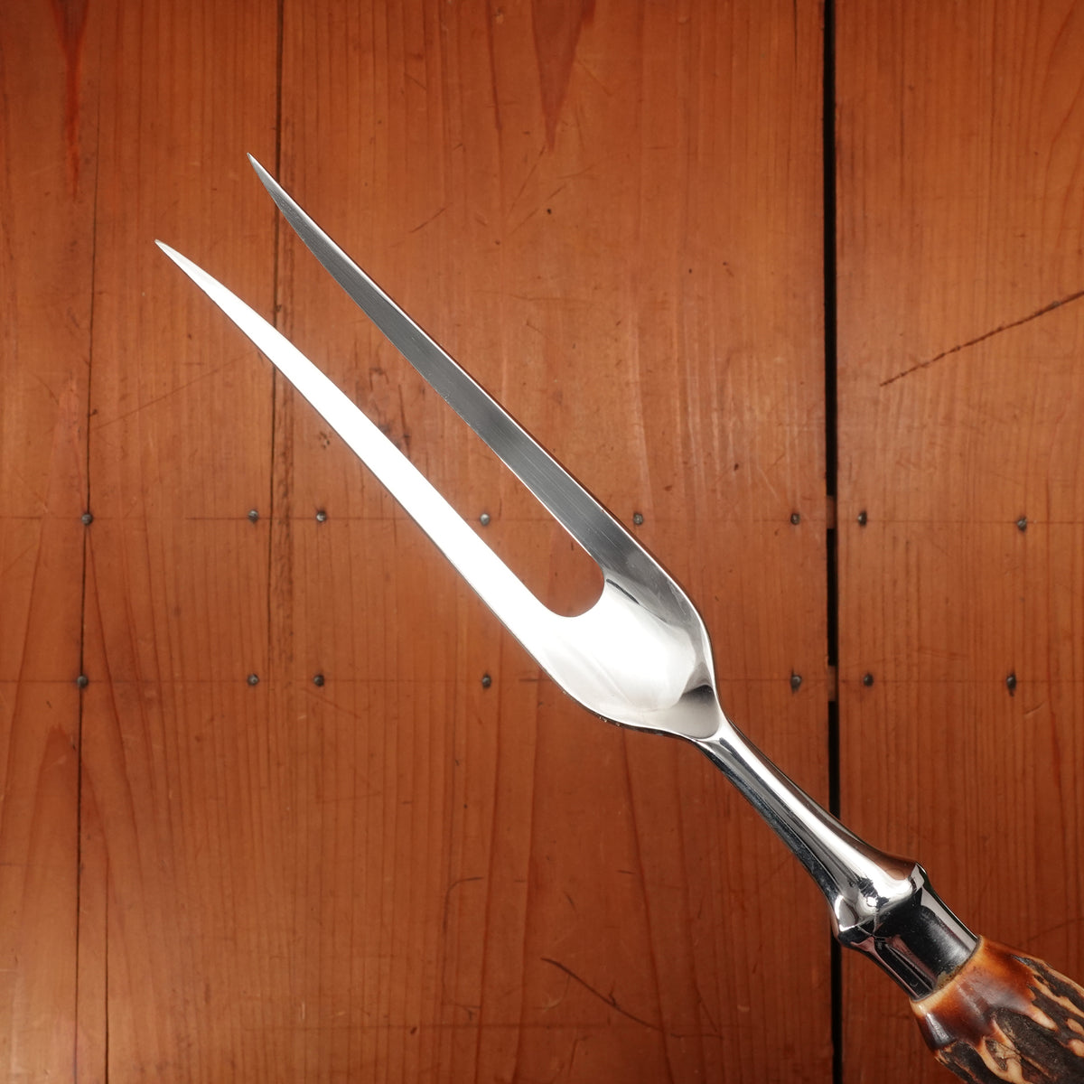 J A Henckels Friodur 3 Pc Carving Set Forged Stainless & Stag Solingen, Germany 1960-70s