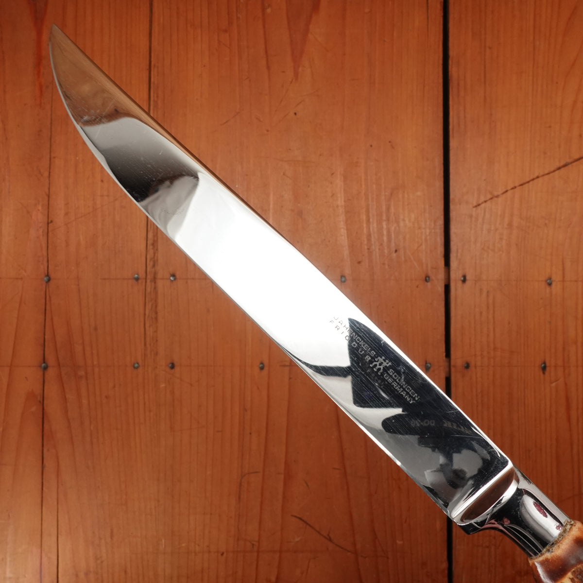 J A Henckels Friodur 3 Pc Carving Set Forged Stainless & Stag Solingen, Germany 1960-70s
