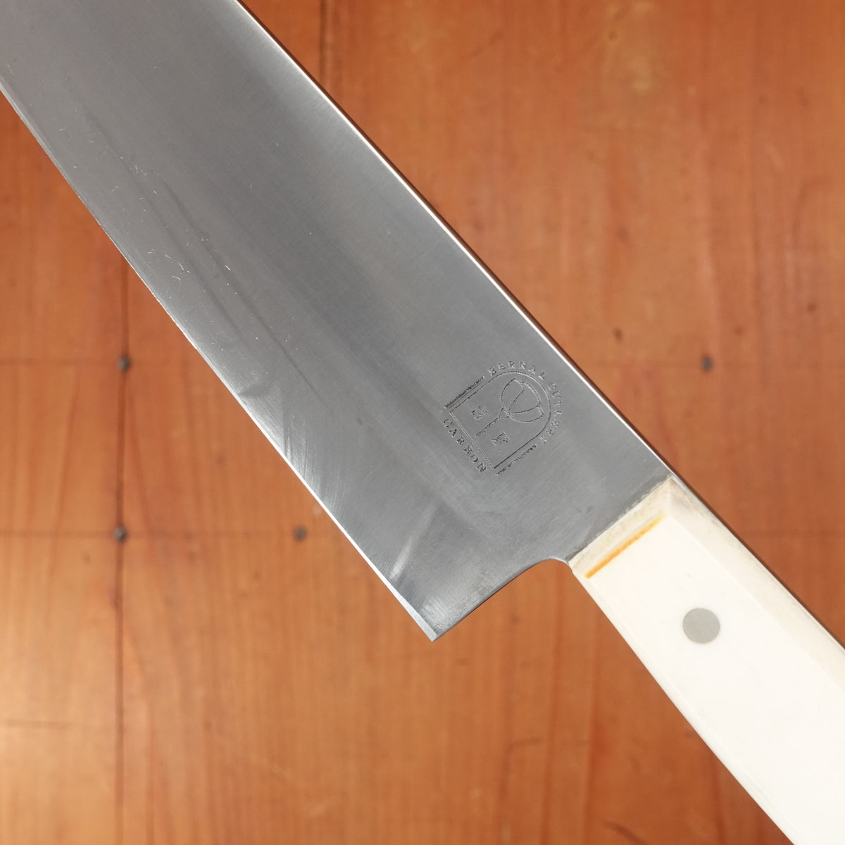 Bernal Cutlery Hand Forged 8" Plate Semelle Chef Knife 52100 Nickel Corby Bolts Antique Bone Handle