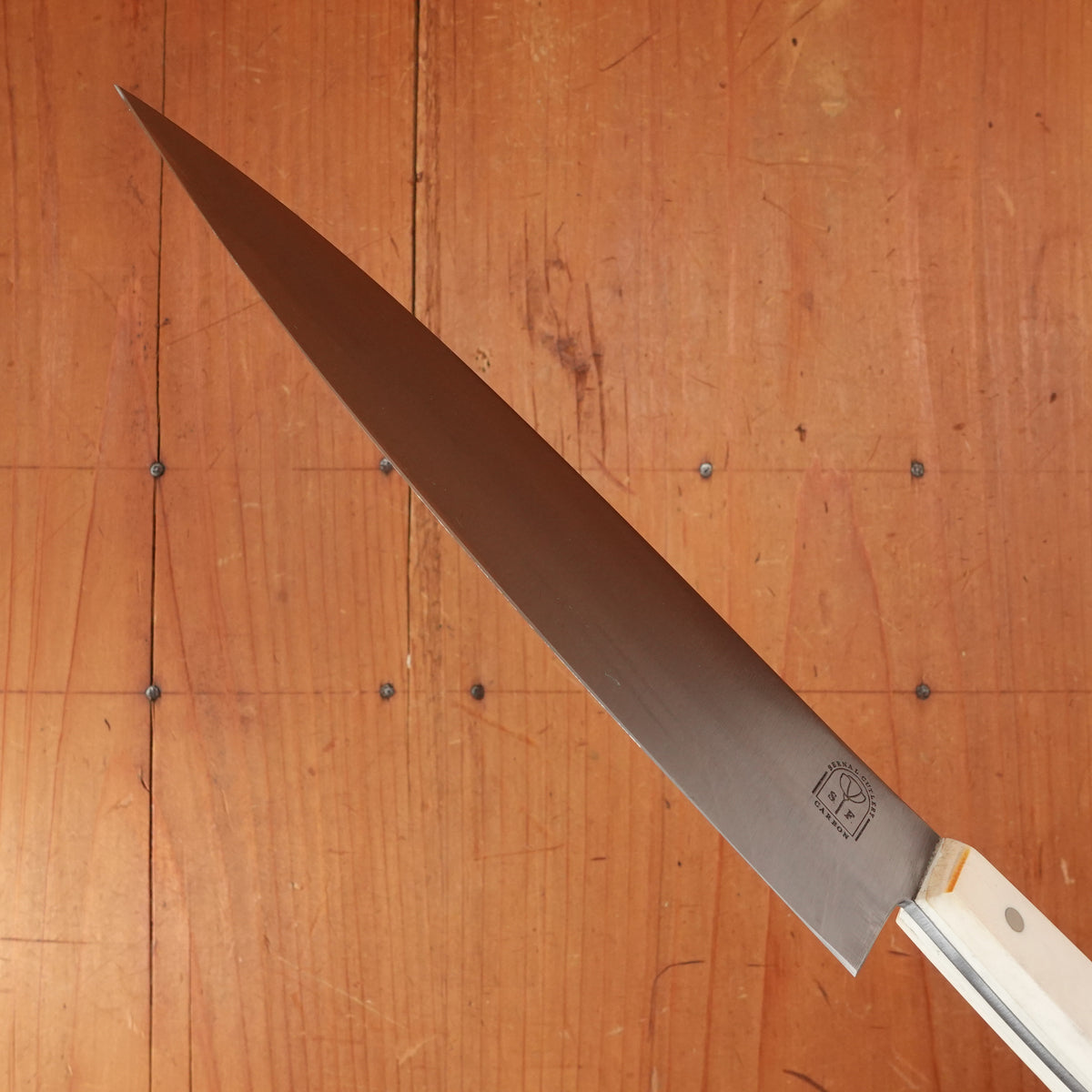 Bernal Cutlery Hand Forged 8" Plate Semelle Chef Knife 52100 Nickel Corby Bolts Antique Bone Handle