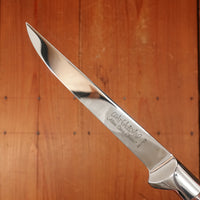 Chateau Briand 110mm Steak Knife Set of 6 Stainless "Peg Bundy" Leopard Spot Composite In Box Theirs France 1990s-2015