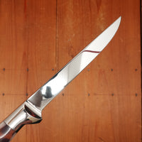 Chateau Briand 110mm Steak Knife Set of 6 Stainless "Peg Bundy" Leopard Spot Composite In Box Theirs France 1990s-2015
