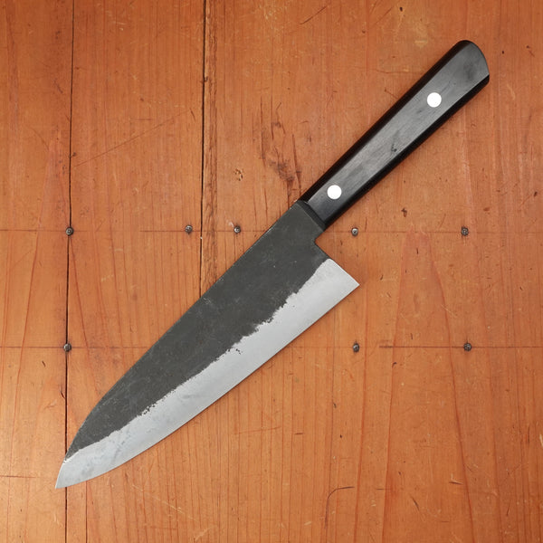Morihei Hisamoto 180mm Gyuto Iron Clad Shirogami 1 Kurouchi Pakka Handle (No Bolster)