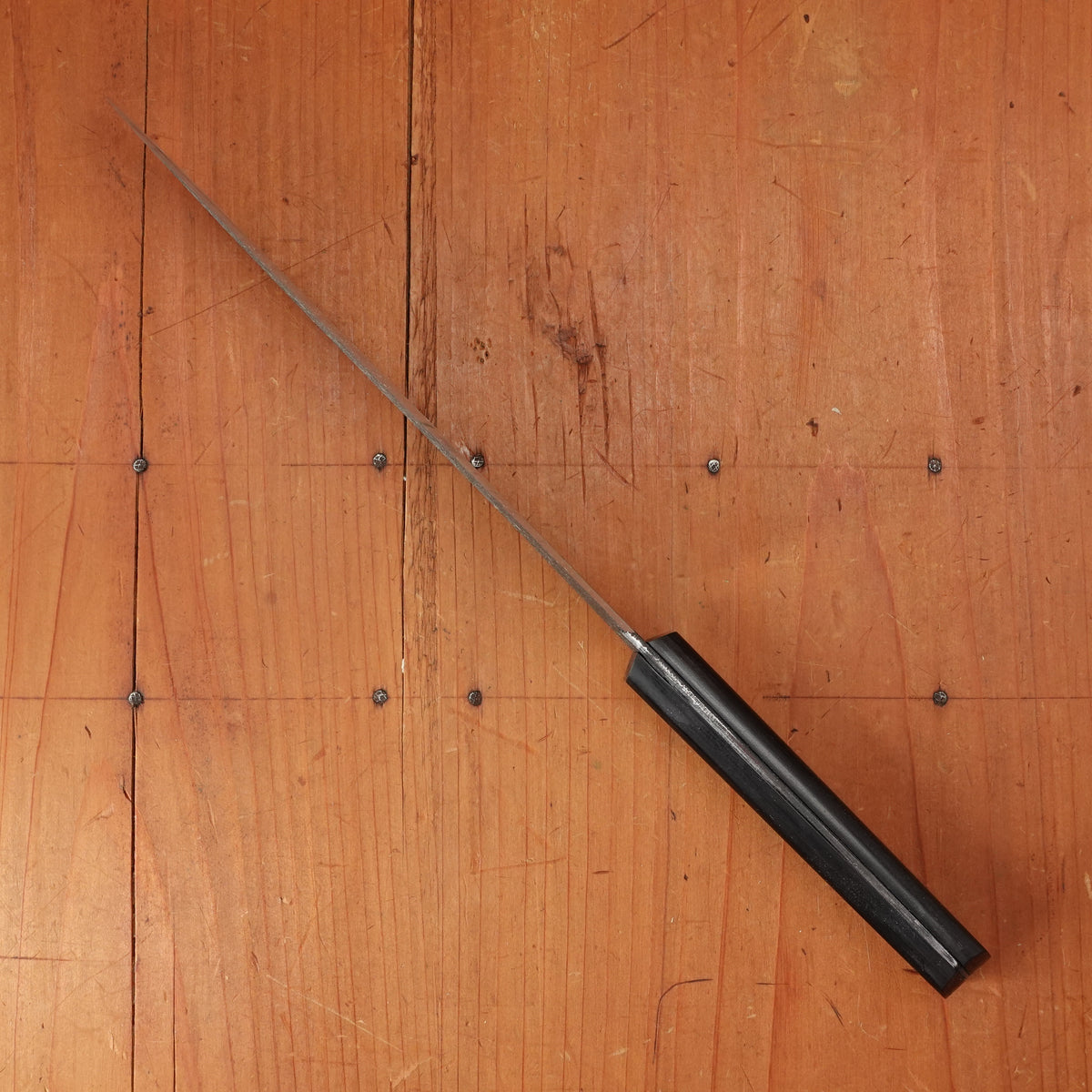 Morihei Hisamoto 180mm Gyuto Iron Clad Shirogami 1 Kurouchi Pakka Handle (No Bolster)