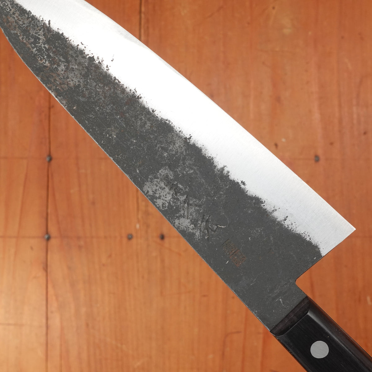 Morihei Hisamoto 180mm Gyuto Iron Clad Shirogami 1 Kurouchi Pakka Handle (No Bolster)