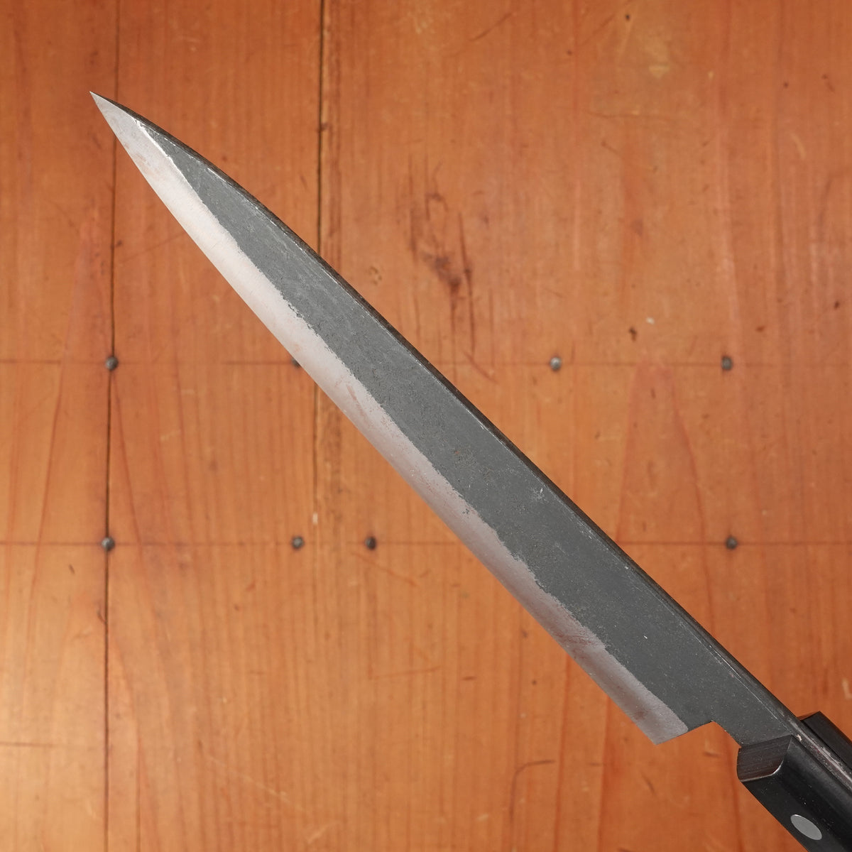 Morihei Hisamoto 180mm Gyuto Iron Clad Shirogami 1 Kurouchi Pakka Handle (No Bolster)