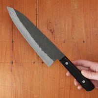 Morihei Hisamoto 180mm Gyuto Iron Clad Shirogami 1 Kurouchi Pakka Handle (No Bolster)
