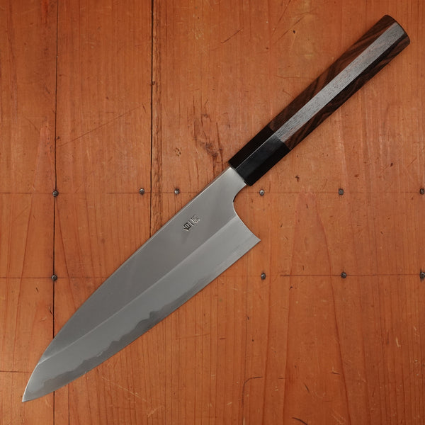 Hitohira Togashi 210mm Gyuto Stainless Clad Shirogami 1 Ziricote Handle