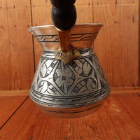 Kulhan Hand-carved Nickel and Copper Turkish Coffee Pot