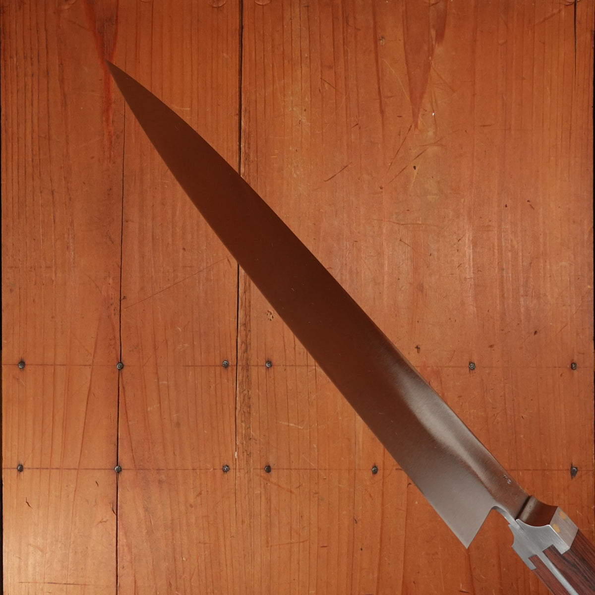 Prototype Greenfield Gyuto 9" Chef Knife W2 Carbon Steel Antique Honduran Rosewood